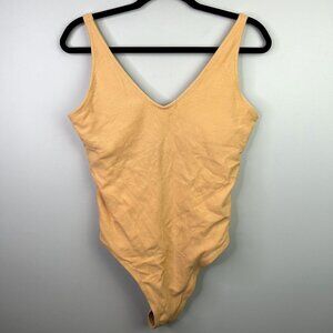 Yellow high cut one piece swim‎ suit size large